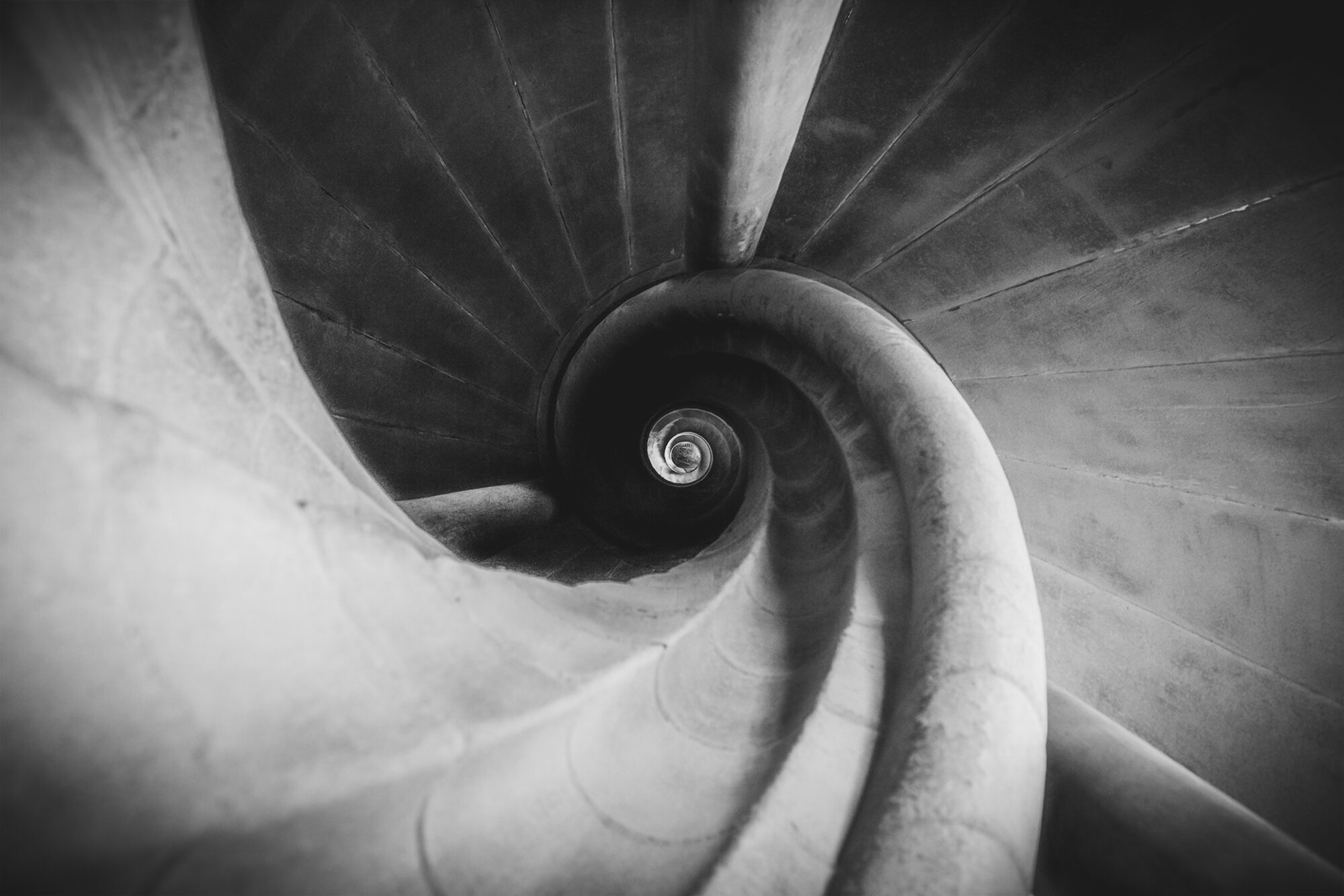 Spiral staircase seen from above